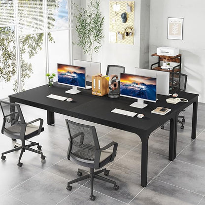 78.7 Inches Extra Long Two Person Office Desk,Double Workstation for Home Office,Black