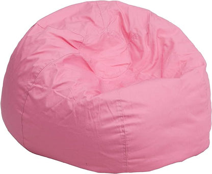 Flash Furniture Dillon Small Bean Bag Chair for Kids and Teens, Foam-Filled Beanbag Chair with Machine Washable Cover, Light Pink