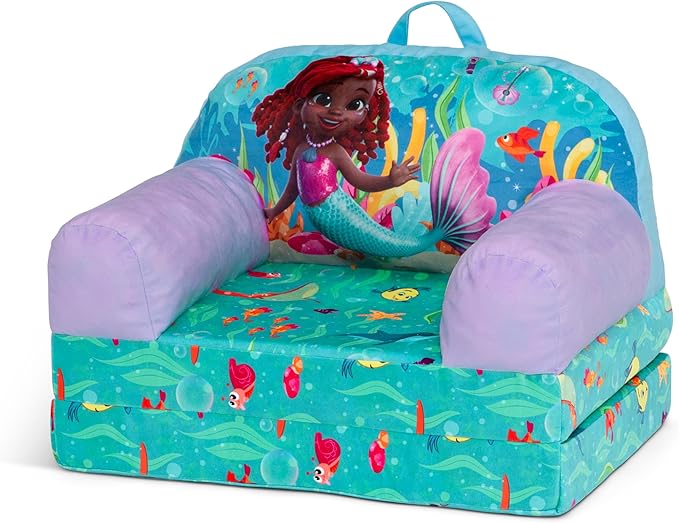 Delta Children Cozee Buddy Flip-Out Kids Chair, Disney Junior’s Ariel