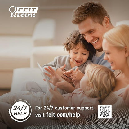 Feit Electric BR30/927CA/AG 65W Equivalent WiFi Dimmable, No Hub Required, Alexa Google Assistant BR30 Smart LED Light Bulb, 5" H x 3.72" D, 2700K Soft White