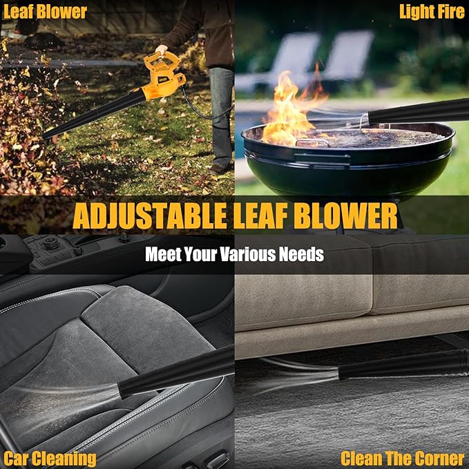 ALLOYMAN Electric Leaf Blower,7AMP Lawn Blower,130MPH Mini Leaf Blower Lightweight & Portable for Lawn Care/Snow Blowing