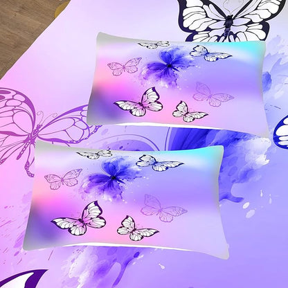 Tailor Shop Butterfly Comforter Set Queen Size,Tie Dye Comforter Set for Girls Kids Teens Butterfly Bedding Room Decor Set,with 2 Pillowcase