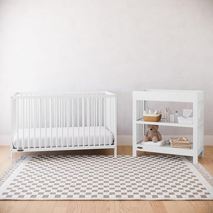 Graco Teddi 5-in-1 Convertible Crib (White) – GREENGUARD Gold Certified, Converts to Daybed, Toddler & Twin Bed with Headboard and Footboard, Adjustable Mattress Height