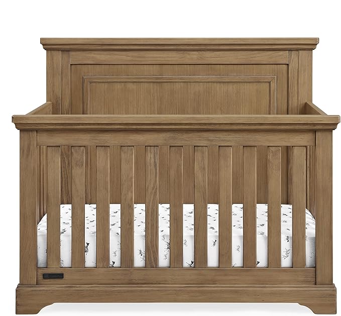 Delta Children Simmons Kids Paloma 4-in-1 Convertible Crib, Greenguard Gold Certified, Rustic Acorn