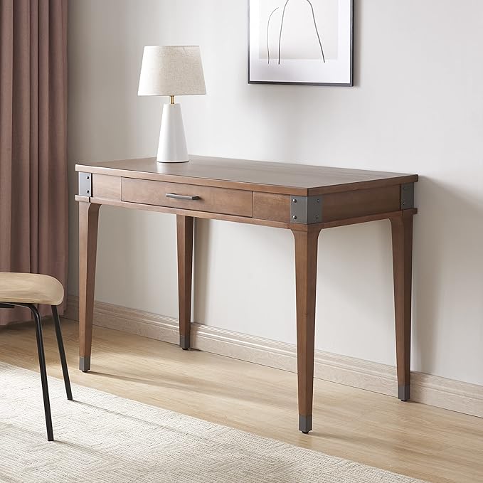 Leick Home 84401 Laptop Desk with Drawer in Aged Barrel 1 Drawer in Aged Barrel