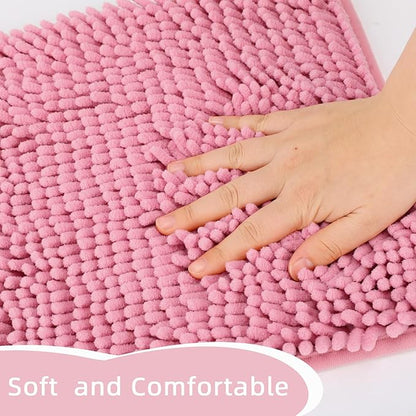 Locker Rug school girl rugs Carpet Chenille 100% Microfiber Locker Carpet with Non Skid Backing Locker Decorations (Pink, 11.5X17.5)