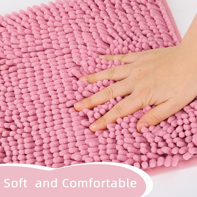 Locker Rug school girl rugs Carpet Chenille 100% Microfiber Locker Carpet with Non Skid Backing Locker Decorations (Pink, 12X12)