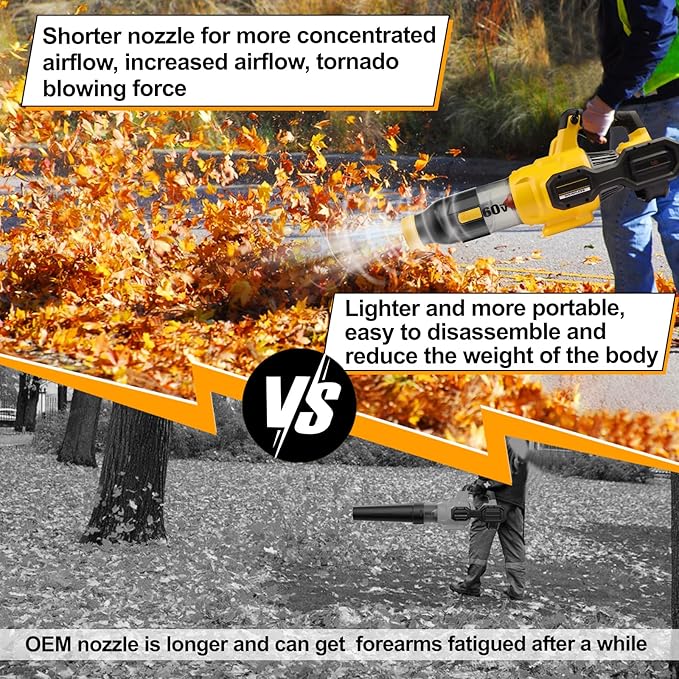 Blower Nozzle for Dewalt 60V MAX Leaf Blower(DCBL772X1 DCBL772B DCMBA572N), Car Drying Nozzle for Dewalt 60V- Bare Nozzle 1 Pack