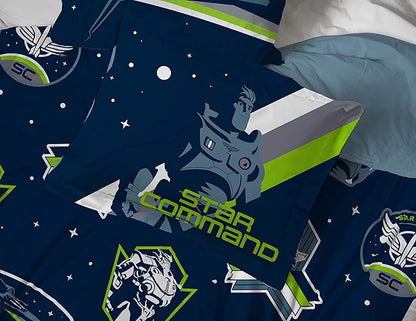 Jay Franco Disney Pixar Lightyear Space Command 5 Piece Twin Size Bed Set - includes Comforter & Sheet Set - Bedding Features Buzz - Super Soft Kids Fade Resistant Microfiber (Official Product)