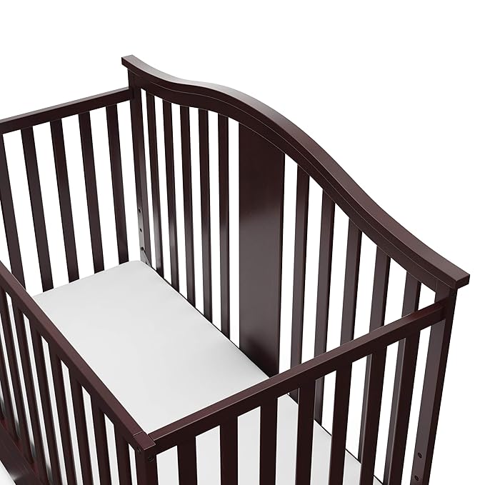Graco Solano 4-in-1 Convertible Crib with Drawer (Espresso) – GREENGUARD Gold Certified, Crib with Drawer Combo, Includes Full-Size Nursery Storage Drawer, Converts to Toddler Bed and Full-Size Bed