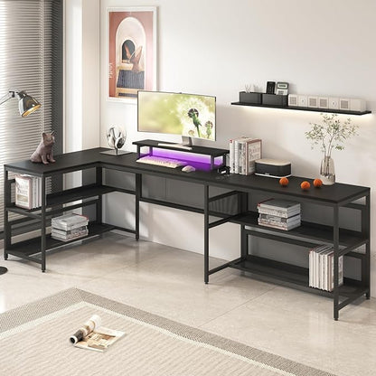 NicBex Laik-DW-00009-DX-1 Desks, 82" W x 43" D x 35" H, Matte Black