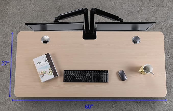 ApexDesk K Series 60" x 27" Electric Height Adjustable Standing Desk with LED Memory Controller (Light Oak)