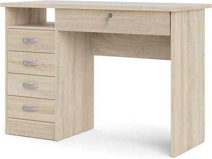 Tvilum, Oak Structure Walden Desk with 5 Drawers