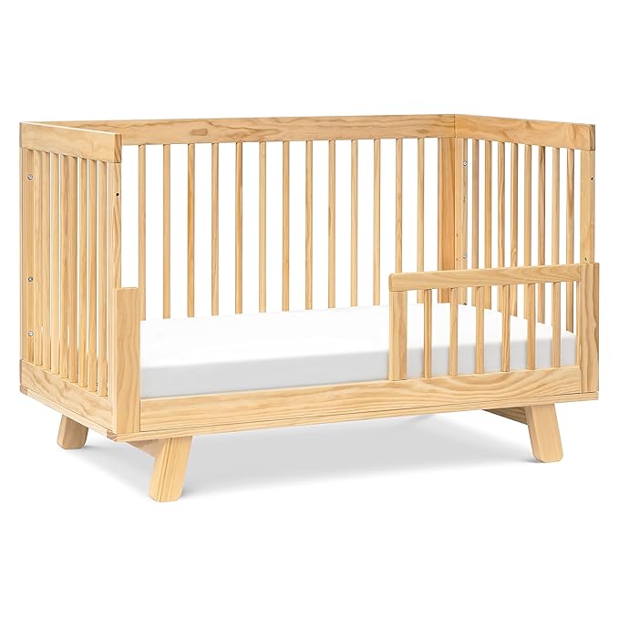 babyletto Hudson 3-in-1 Convertible Crib with Toddler Bed Conversion Kit in Natural, Greenguard Gold Certified