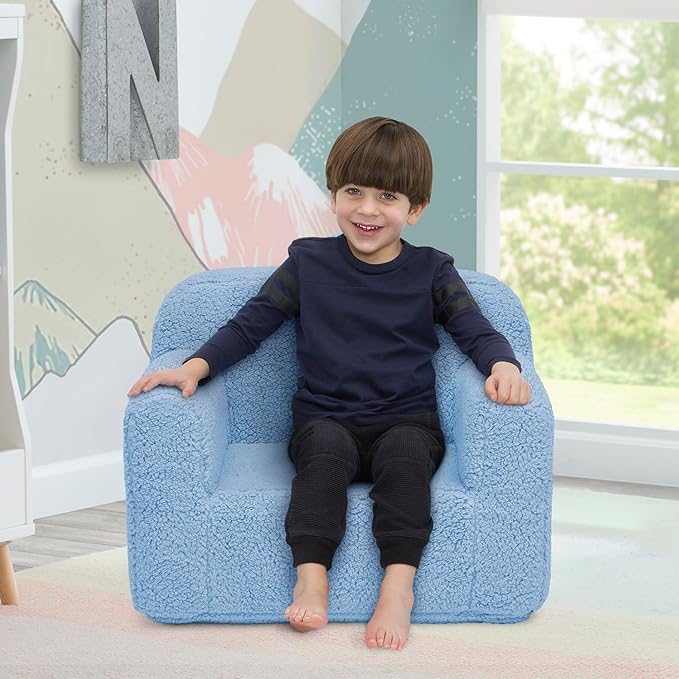 Delta Children Cozee Sherpa Chair, Powder Blue