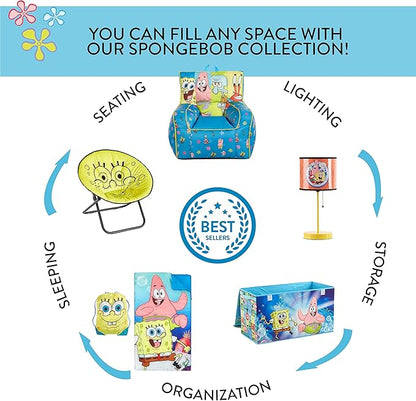Idea Nuova Nickelodeon Spongebob Squarepants Toddler Nylon Bean Bag Chair with Piping & Top Carry Handle Large