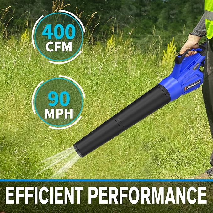 20V Cordless Leaf Blower with 2 Batteries and Charger, High Power 400 CFM Cordless Electric Leaf Blower with Two Nozzles Lightweight Handheld Blower for Lawn Care Patio Garden Leaves Yard