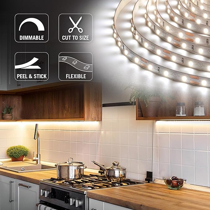 Armacost Lighting RibbonFlex Pro 12-Volt 8.2 ft. LED White Strip Light 60 LEDs/m Daylight (5000K) (162210)