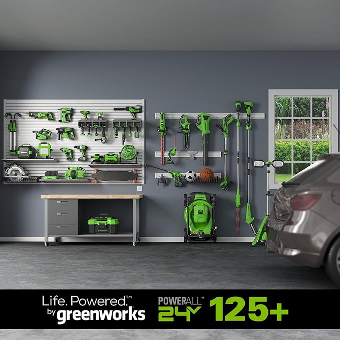 Greenworks 24V Sweeper, 2.0Ah Battery and Charger Included