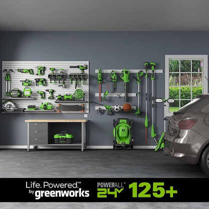 Greenworks 24V Sweeper, 2.0Ah Battery and Charger Included