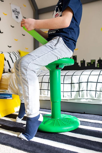 Studico ActiveChairs Adjustable Wobble Stool, Flexible Classroom Seating, Improves Focus, Posture and Helps ADHD/ADD, Sensory Chair, Active Fidget Chairs Adjusts from 16.65" to 23.75" Ages 13-18 Green