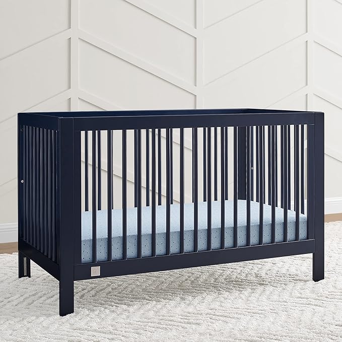 Delta Children babyGap Charlie 6-in-1 Convertible Crib + Brannan Bear Bookcase with Bins + Brannan Bear Wall Shelf with 4 Hooks, Navy (Bundle)