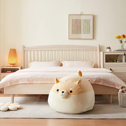 Stuffed Animal Storage Bean Bag Chair Cover for Kids Yellow Dog Shiba Inu Bean Bag Chair for Girls Large Size Toy Organizer Cover Only Without Filling