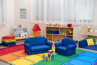 Children's Factory As We Grow Chair and Couch, Blue, CF805-309, Flexible Classroom Seating, Toddler Nursery Décor, Kids Playroom or Daycare Furniture