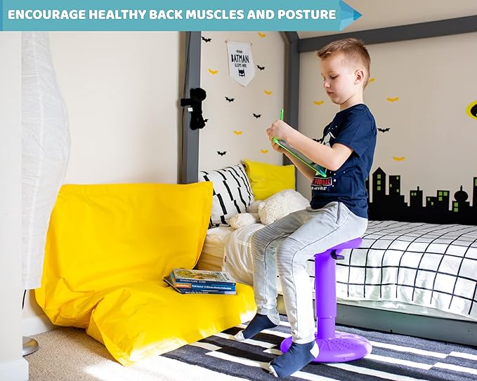 Studico ActiveChairs Adjustable Wobble Stool, Flexible Classroom Seating, Improves Focus, Posture & Helps ADHD/ADD, Sensory Chair, Active Desk Chairs, Adjusts from 16.65" to 23.75", Ages 13-18, Purple