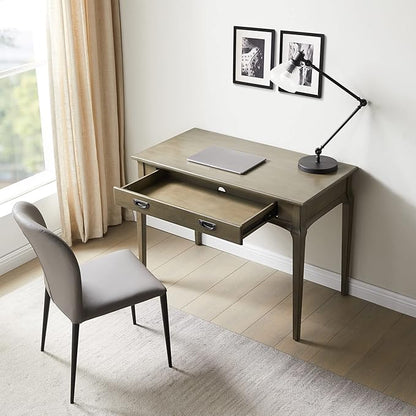 Leick Home 22400-GR Stratus Laptop Computer Desk with Drop Front Keyboard Drawer, Smoke Gray