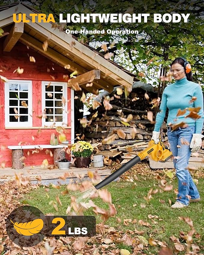 Cordless Leaf Blower for Dewalt 20V Max Battery(Not Battery), 130 MPH Electric Leaf Blower, Variable Speed Battery Powered Leaf Blowers for Yard Lawn Care/Snow Blowing