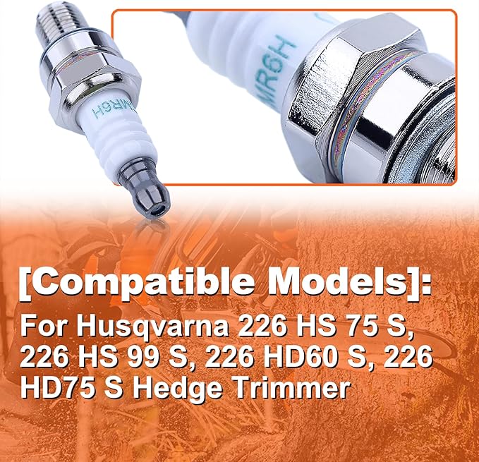 Spark Plug for Husqvarna 130BT 150BT 170BF 170BT 180BF 180BT 350BF 350BT 360BT 370BTS 380BFS 380BTS 560BFS 570BFS 570BTS 426LST 233RJ 243R 253R Backpack Blower Trimmer