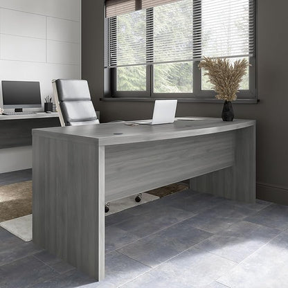 Bush Business Furniture Echo Bow Front Desk, 72W, Modern Gray