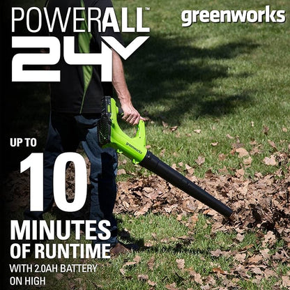 Greenworks 24V Axial Blower (100 MPH / 330 CFM), 2.0Ah Battery and Charger
