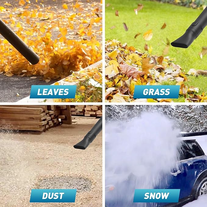 Leaf Blower Cordless, 20V Battery Powered Electric Leaf Blower with 2 Batteries & Charger, 6 Speed Mode, 420CFM Handheld Leaf Blowers for Lawn Care, Patio, Yard, Sidewalk, Blowing Snow