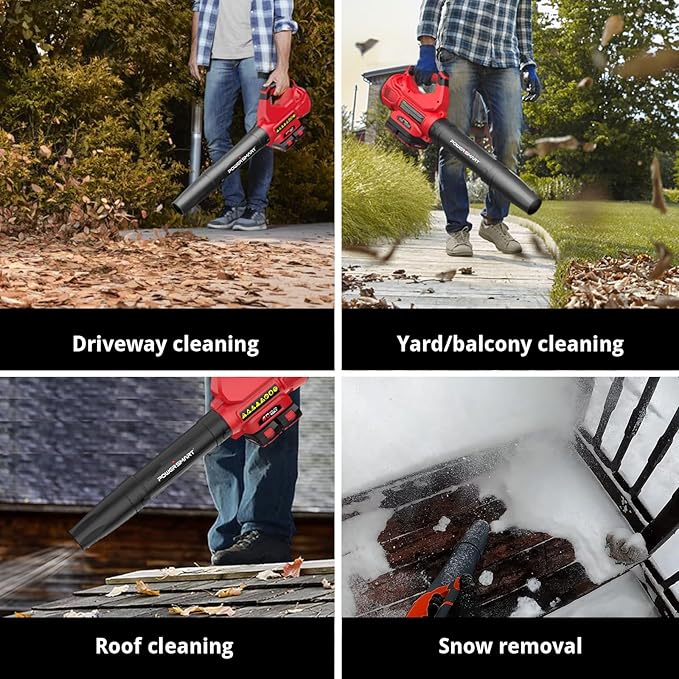 PowerSmart 40V Cordless Leaf Blower, Powerful 450CFM 130MPH Performance with 2X 2.0Ah Batteries & Chargers Included, for Quick & Easy Lawn Care (DB2201B)