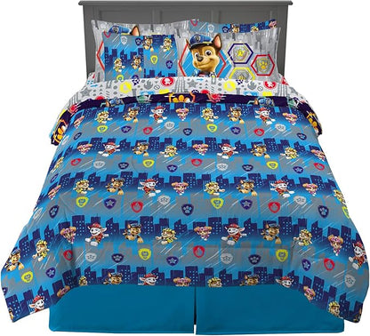 Franco Kids Bedding Super Soft Comforter and Sheet Set with Sham, 7 Piece Full Size, Paw Patrol Movie