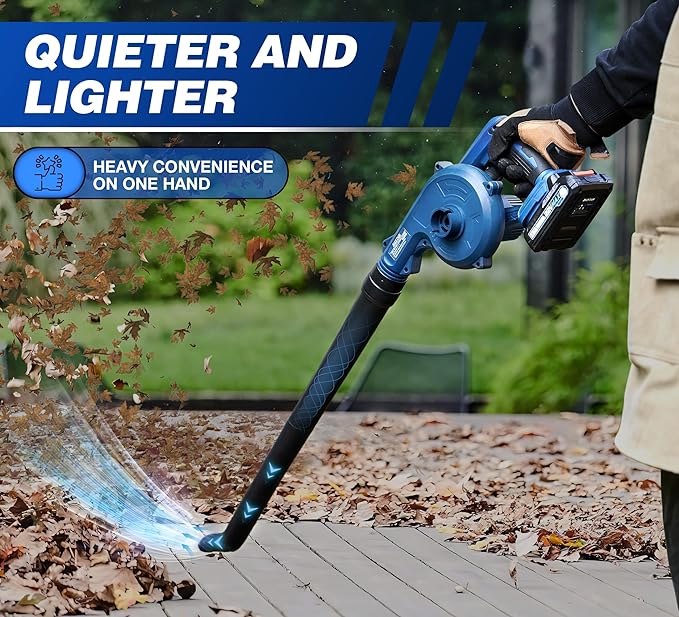 Cordless Leaf Blower with Battery and Charger,22V Lightweight and Efficient Battery Powered Blower,150CFM Portable and Compact Yard Blower,Rechargeable Motor Versatile Electric Blower