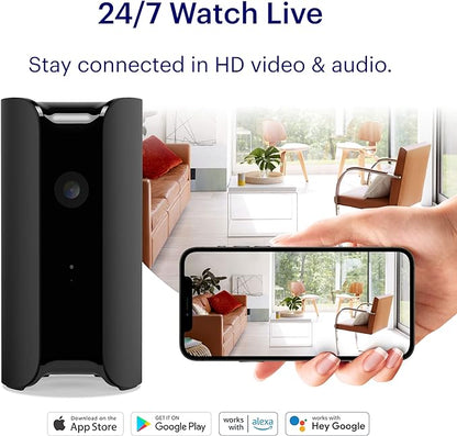 Canary View Indoor Home Security Camera 1080p HD WiFi IP | 24/7 Watch Live Video, Motion Alerts, Two-Way Talk, Night Vision, 10x Zoom, Private Mode, Works with Alexa, Google Assistant and More