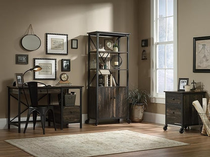 Sauder Steel River File Pedestal, L: 20.87" x W: 23.86" x H: 26.58", Carbon Oak Finish