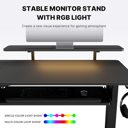 EUREKA ERGONOMIC Standing Desk (61"x43")- L Shaped Desk with Keyboard Tray Adjustable Height Sit Stand Computer Desk Corner Gaming Ergo Desk w Memory Presets, Monitor Stand, LED/USB/Dual Motor, Left