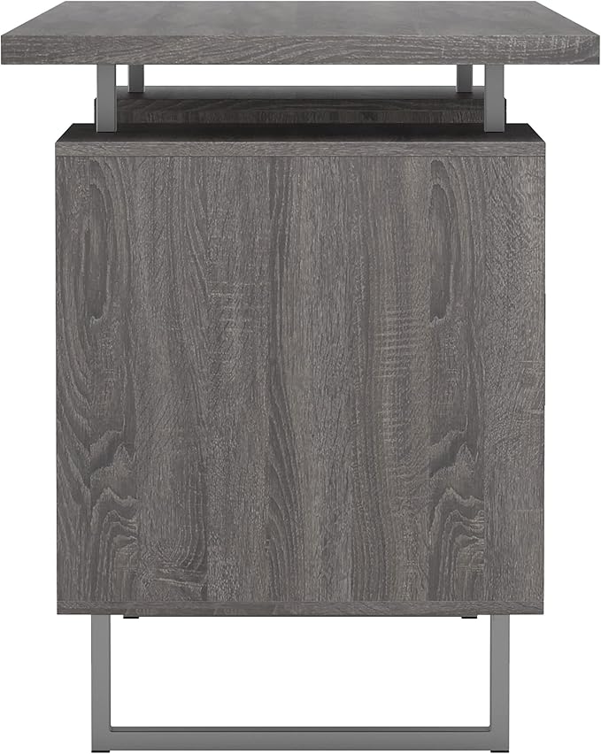 Coaster Furniture Lawtey Modern Rustic 2 Drawer Home Office Writing Desk Storage File Cabinet Silver Metal Frame Weathered Gray 800521