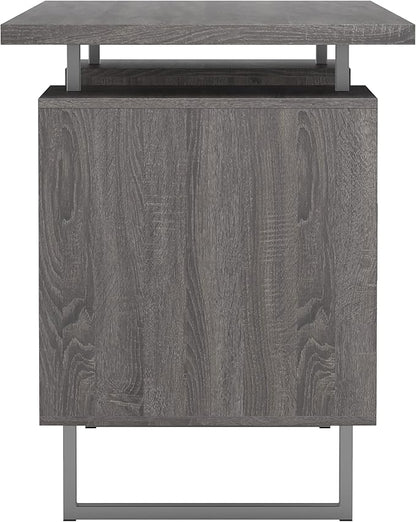 Coaster Furniture Lawtey Modern Rustic 2 Drawer Home Office Writing Desk Storage File Cabinet Silver Metal Frame Weathered Gray 800521