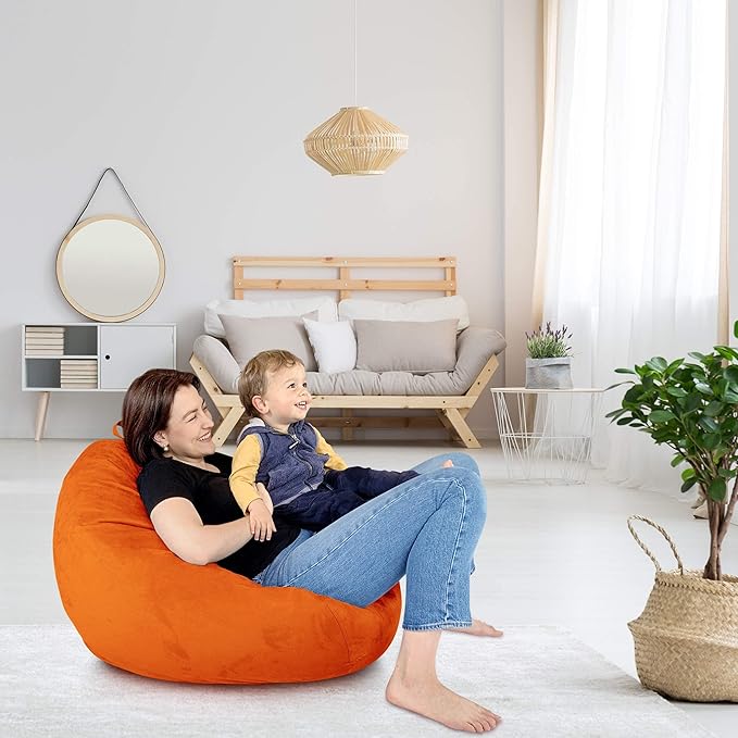 Bean Bag Stuffed Animal Storage Or Cover | No Filler | Extra Large | for Adults Or Kids | Double Stitched | Durable Zipper | Premium Microsuede