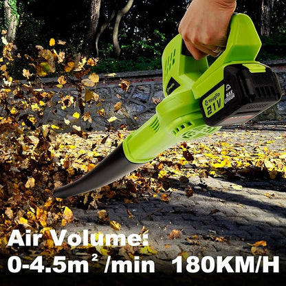 YOUGFIN Cordless Leaf Blower,21V Battery Powered Leaf Blower for Lawn Care, Electric Lightweight Mini Leaf Blower (Battery & Charger Included)