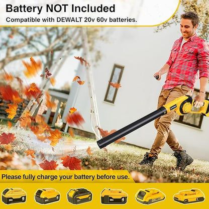 Cordless Leaf Blower for Dewalt 20V Max Battery (NO Battery), 200MPH Mini Leaf Blower with 3 Variable Speed, Electric Handheld Leaf Blower for Yard Care,Patio,Porch,Workbench Clean (Bare Tool)