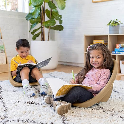 ECR4Kids Leaf Floor Seat, Rocker Chair, Sand, 6-Piece