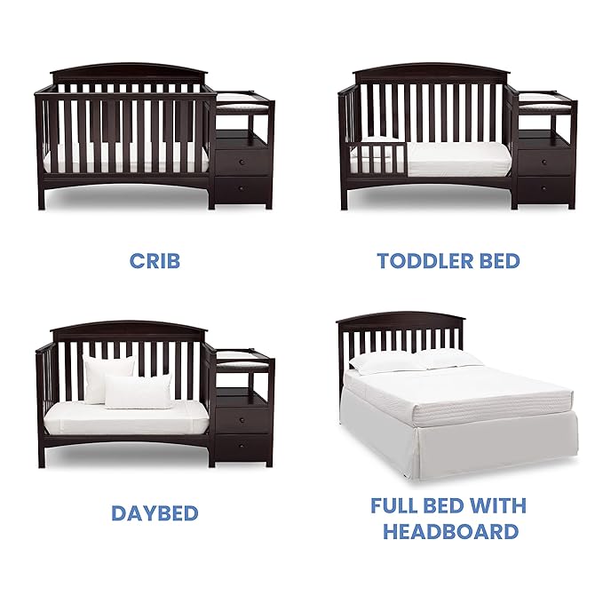 Delta Children Abby Convertible Crib and Changer, Dark Chocolate