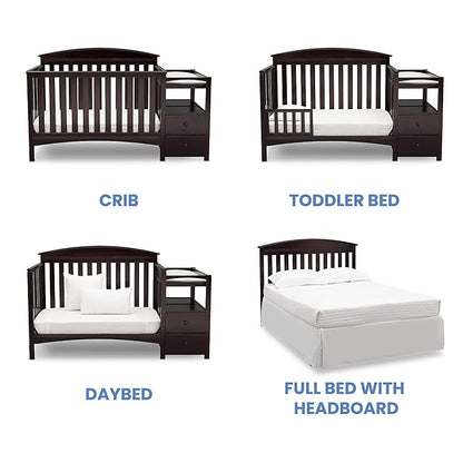 Delta Children Abby Convertible Crib and Changer, Dark Chocolate