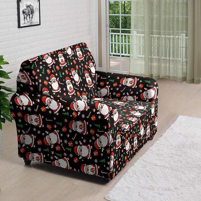 FKELYI Christmas Decorations Indoor Easy Going Stretch Sofa Slipcover Santa Claus Sofa Couch Cover Comfortable Furniture Protector S